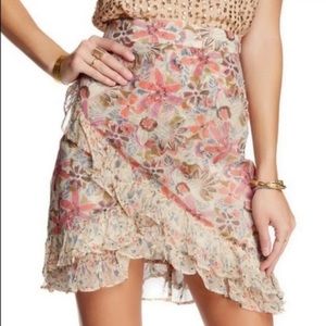free people skirt floral multicolor size 4
